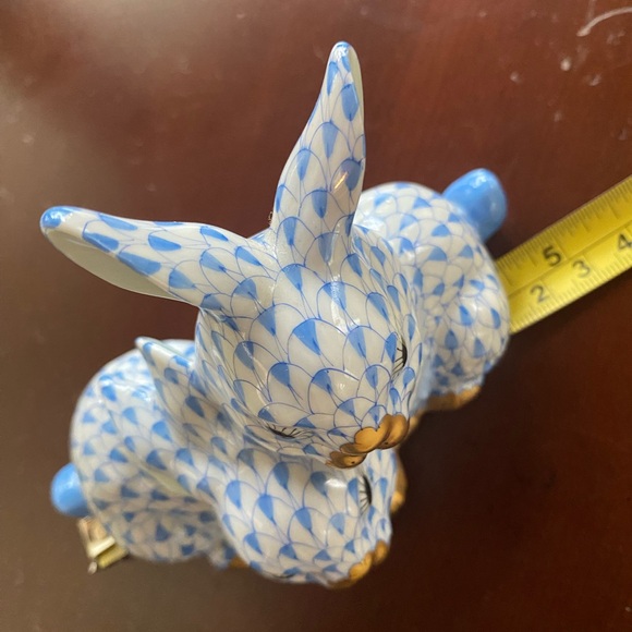 FIRST EDITION HEREND Pair of Chubby bunnies - Picture 5 of 10